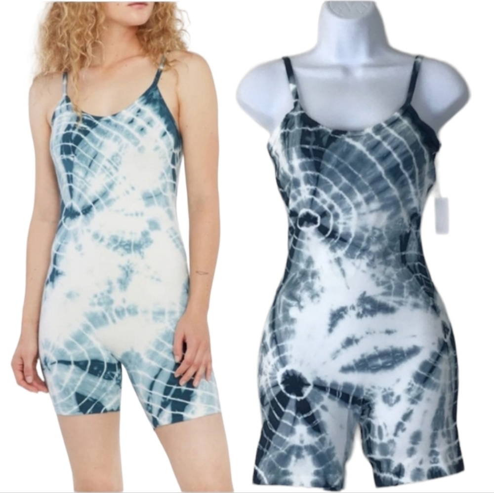 NWT LACAUSA Flow Luna Unitard Romper XS Tie Dye Organic Cotton